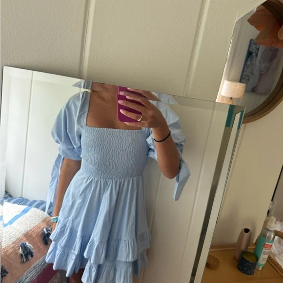 sachin and babi light blue dress The only blues you should have are the ones in your wardrobe #showpo  🛒Kenna Mini Dress main image 0
